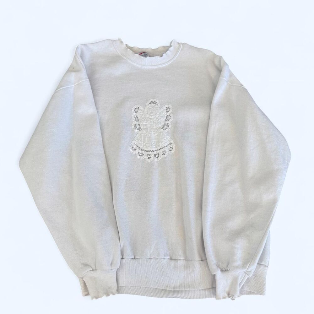 Jerzees Women's White Angel Crew Neck